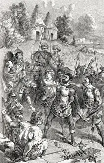 Roman Empire Warfare Stampe: Bitannic chieftains and captured Centurion