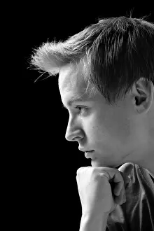 Black And White Headshot Stampe: Black background