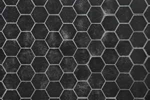 Modern Architecture Details Stampe: A black surface featuring a hexagonal pattern
