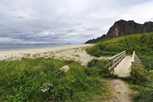 Rocky Coastal Landscape Stampe: Bleikstranda, sandy beach, cliffs