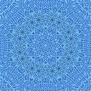 Seamless Decorative Patterns Stampe: Blue background with abstract pattern