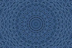 Abstract Artwork Stampe: Blue background with abstract radial pattern