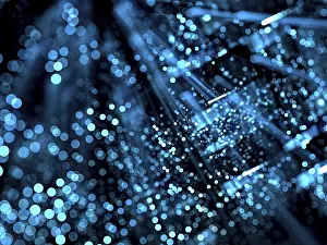 Bokeh Effect Images Stampe: Blurred technology background - abstract computer-generated image