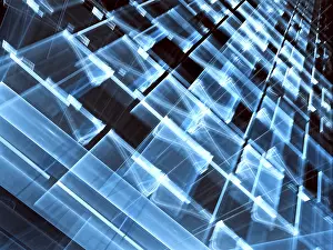 Artificial Lighting Effect Stampe: Blurred technology background - abstract computer-generated image