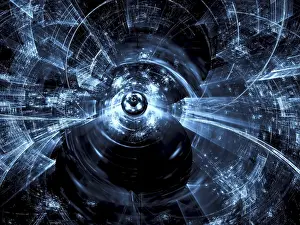 Abstract Computer Art Stampe: Blurred technology background - abstract computer-generated image