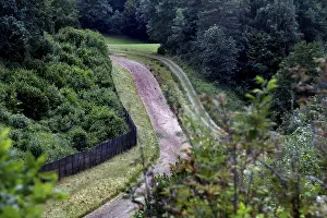 Post War Era Germany Stampe: Border fortification with column path