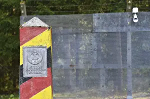 Eastern Germany Historical Landmark Stampe: Border post on the former GDR border