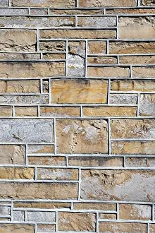 Deserted House Exterior View Stampe: Bordered bricks, house facade, background image