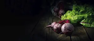 Organic Root Vegetables Stampe: Botwina, Rustic Young Beetroot
