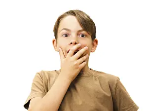 Facial Expression Fear Stampe: Boy, looking scared