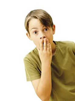 Boy Looking At Camera Stampe: Boy, looking surprised