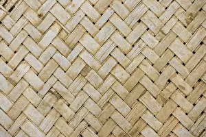 Burma Travel Photography Stampe: Braided bamboo, herringbone pattern