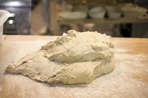 Freshness Of Baked Goods Stampe: Bread dough in a bakery