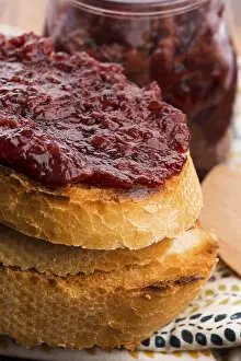 Empty Bakery Display Case Stampe: Bread with sweet cherry jam