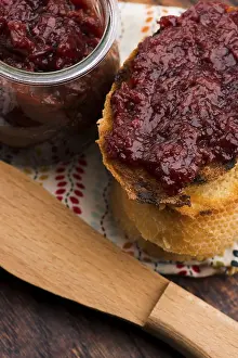 Empty Bakery Shelves Stampe: Bread with sweet cherry jam