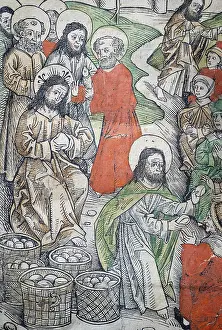 Stampe di Dettaglio da Il Miracolo del Pane Michael Wolgemut Stampe: Dettaglio da Il Pane Meraviglia.