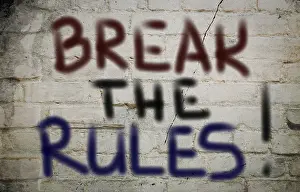 Deserted Landscape Image Stampe: Break The Rules Concept