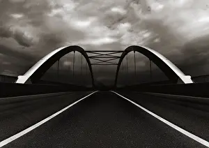Cloud Blanket Landscape Stampe: Bridge in front of a cloudy sky