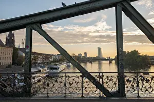 Frankfurt On The Main River Stampe: Bridge railing, bridge Eiserner Steg