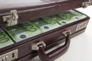 Briefcase Full Of Money Stampe: Briefcase full of banknotes