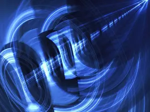 Deserted Futuristic Landscape Stampe: Bright technology background - abstract computer-generated image