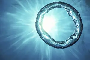 Underwater Ring Stampe: Bubble Ring Underwater ascends towards the Sun