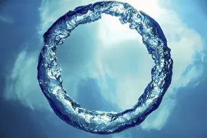 Round Underwater Object Stampe: Bubble Ring Underwater, Ring Bubble