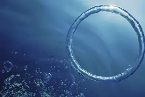 Deserted Ocean Scene Stampe: Bubble Ring Underwater, Ring Bubble