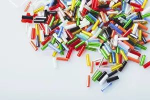 Handicraft Studio Shot Stampe: The bugle beads close up as a background