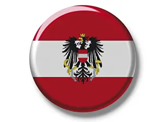 Austrian National Symbol Stampe: Button, flag of Austria