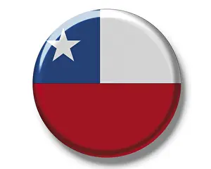 Chile Flag Stampe: Button, flag of Chile