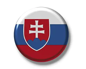 Slovakia Flag Stampe: Button, flag of Slovakia