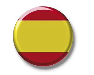 Spain Flag Stampe: Button, flag of Spain