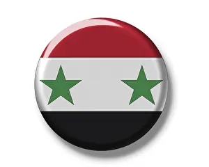 Syria Flag Stampe: Button, flag of Syria