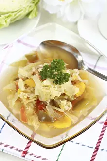 Vegetable Meal Ideas Stampe: Cabbage soup with vegetable