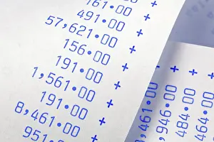 Austria Studio Shot Stampe: A calculation strip with numbers