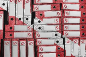 Deserted Government Buildings Stampe: Diver Down Flag Colors Folder Stack