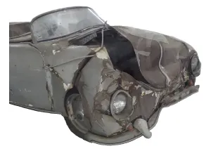 Classic Automobile Stampe: Rusty oldtimer with white backround
