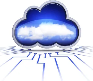Computer Graphics Technology Stampe: Rendering of a cloud computing concept
