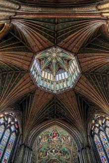 Historic British Church Building Stampe: Ceiling Detail Ely Cathedral