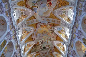 Bavaria Church Architecture Stampe: Ceiling of the Freising cathedral