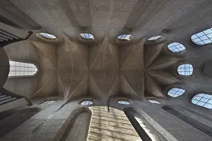 Stampe di Soffitto a volta della BarfuBerkirche, XIII secolo, ricostruzione semplificata dopo la seconda guerra mondiale, Augusta, Baviera, Germania Soffitto a volta della Barferkirche, XIII secolo Augusta Stampe: Soffitto a volta della BarfuBerkirche