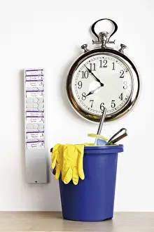 Cleaning Lady Stampe: Check clock