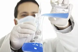 Scientific Research Equipment Stampe: Chemist in a lab