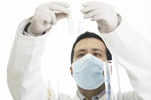 Face Mask Safety Stampe: Chemist in a lab