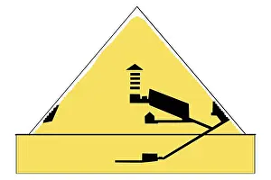 Ancient Egyptian Pyramids Stampe: Cheops pyramid, schematic representation