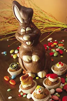 Easter Chocolate Bunny Stampe: Chocolate Easter bunny and Easter muffins