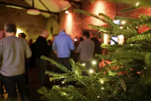 Advent Celebration Europe Stampe: Christmas tree with string lights