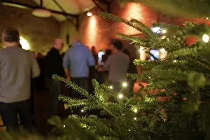 Christmas Tree Decoration Stampe: Christmas tree with string lights