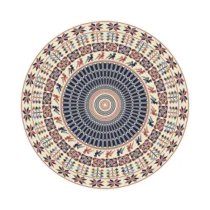 Traditional Palestinian Pattern Stampe: Circular pattern in traditional Palestinian style